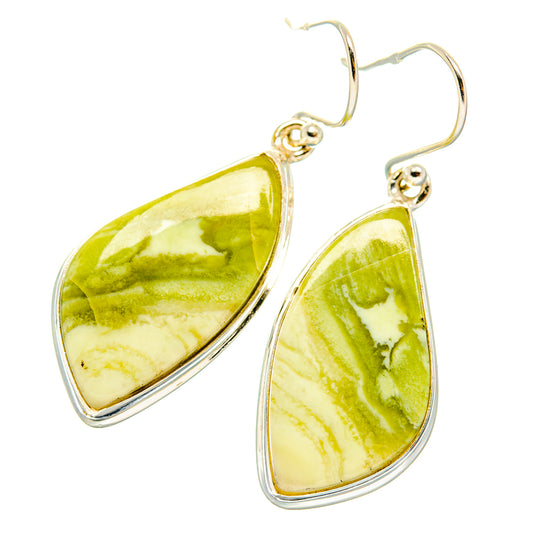 Lemon Jasper Earrings handcrafted by Ana Silver Co - EARR427847 - Photo 2