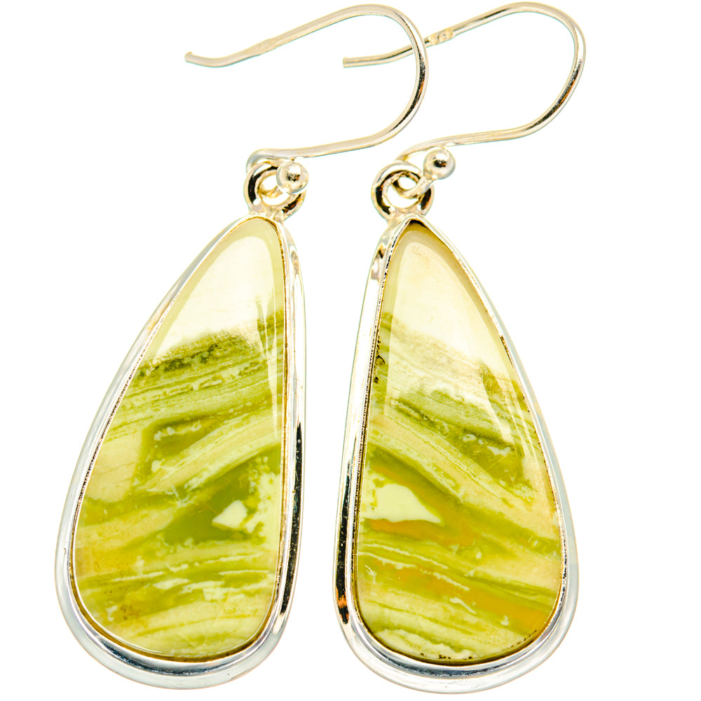 Lemon Jasper Earrings handcrafted by Ana Silver Co - EARR427855 - Photo 2