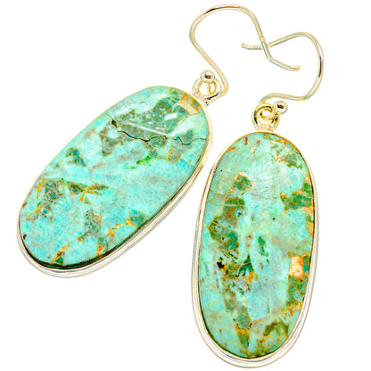 Peruvian Chrysocolla Earrings handcrafted by Ana Silver Co - EARR427859 - Photo 2