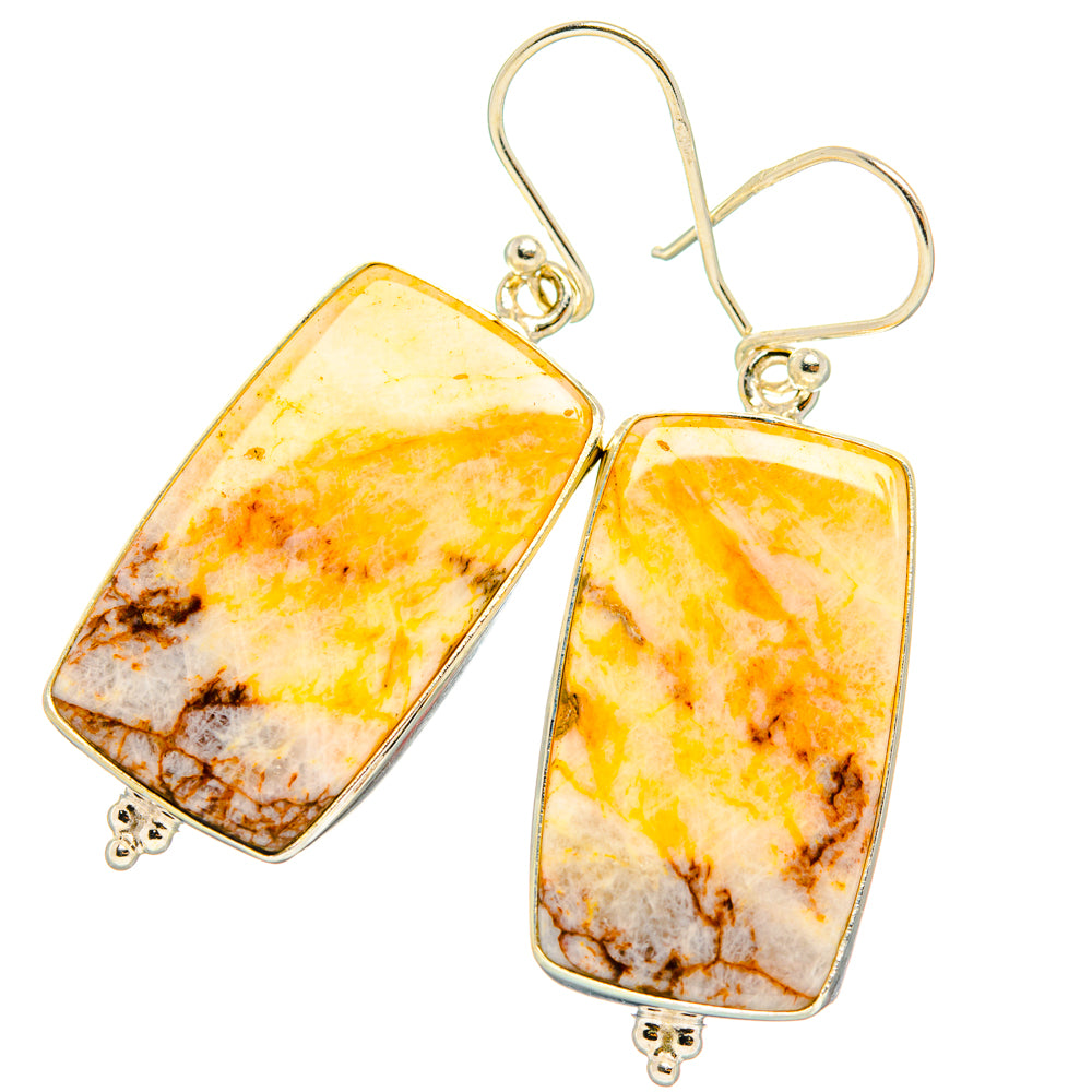 Yellow Agate Earrings handcrafted by Ana Silver Co - EARR427862 - Photo 2