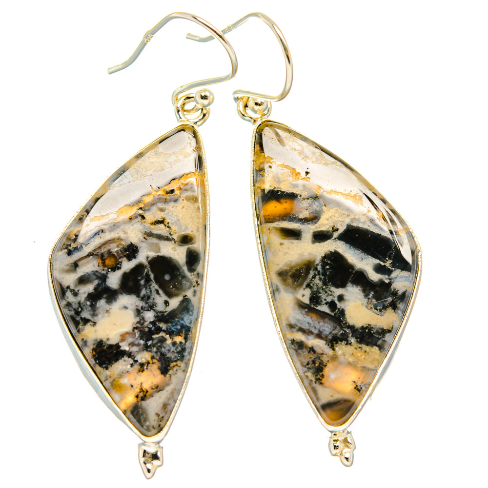 Tiger Dendrite Agate Earrings handcrafted by Ana Silver Co - EARR427864 - Photo 2