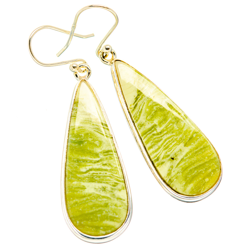 Lemon Jasper Earrings handcrafted by Ana Silver Co - EARR427876 - Photo 2