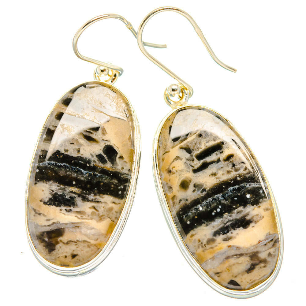 Tiger Dendrite Agate Earrings handcrafted by Ana Silver Co - EARR427884 - Photo 2