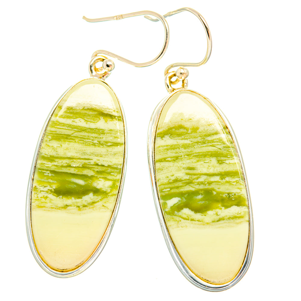 Lemon Jasper Earrings handcrafted by Ana Silver Co - EARR427904 - Photo 2