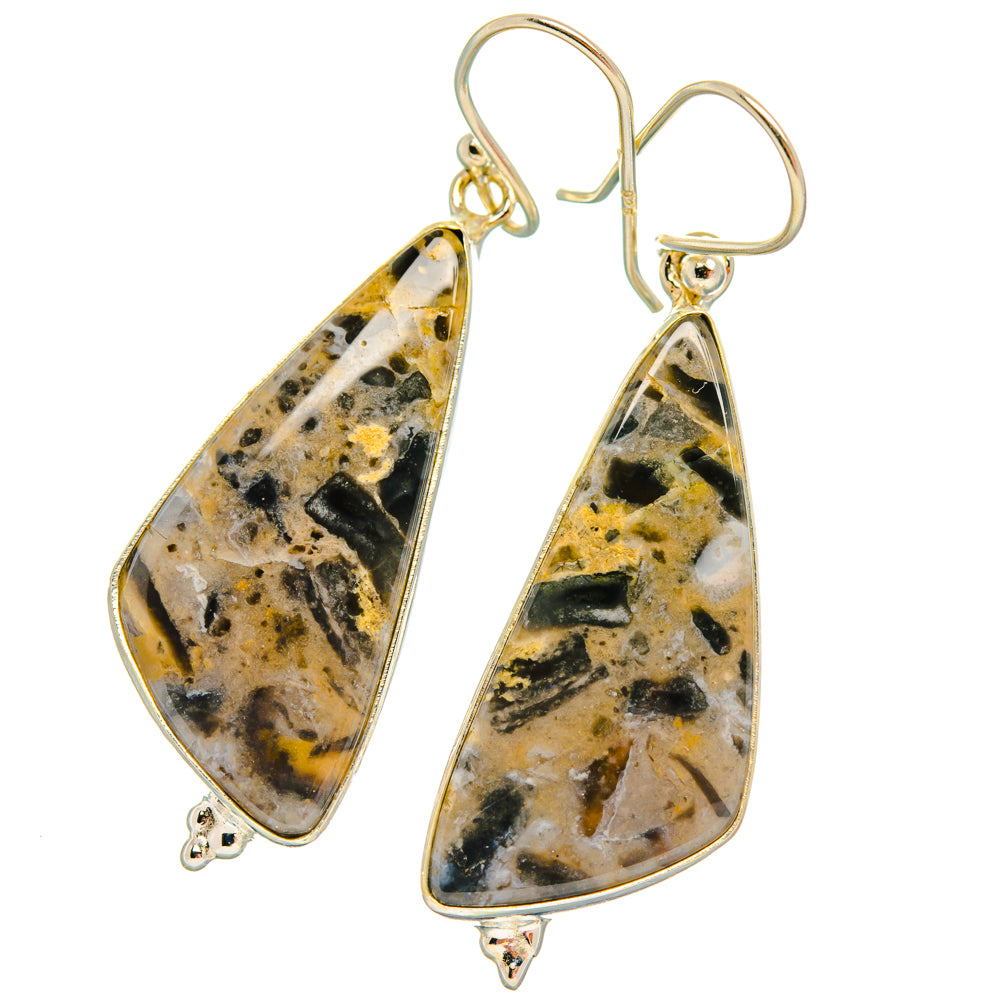 Tiger Dendrite Agate Earrings handcrafted by Ana Silver Co - EARR427906 - Photo 2