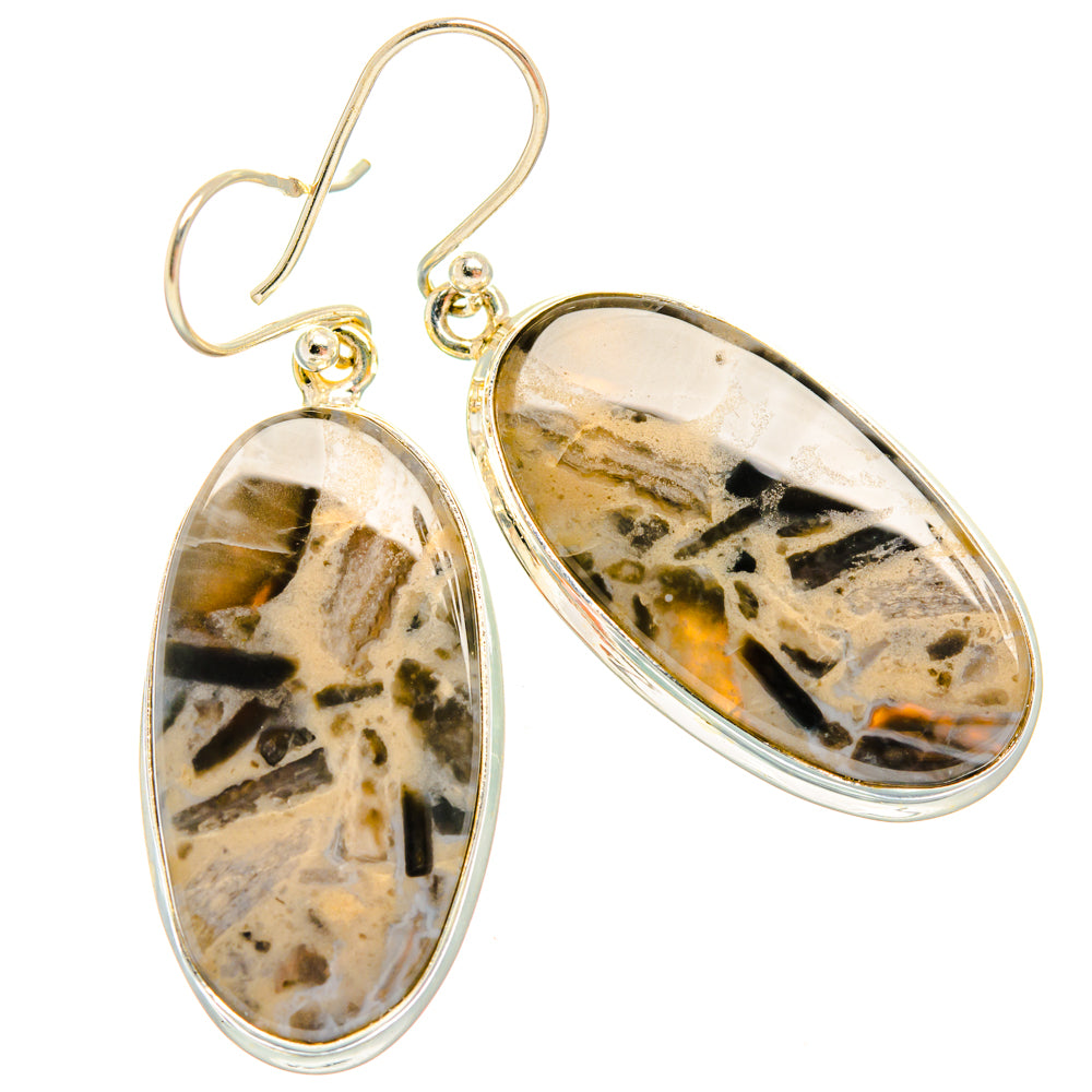 Tiger Dendrite Agate Earrings handcrafted by Ana Silver Co - EARR427907 - Photo 2