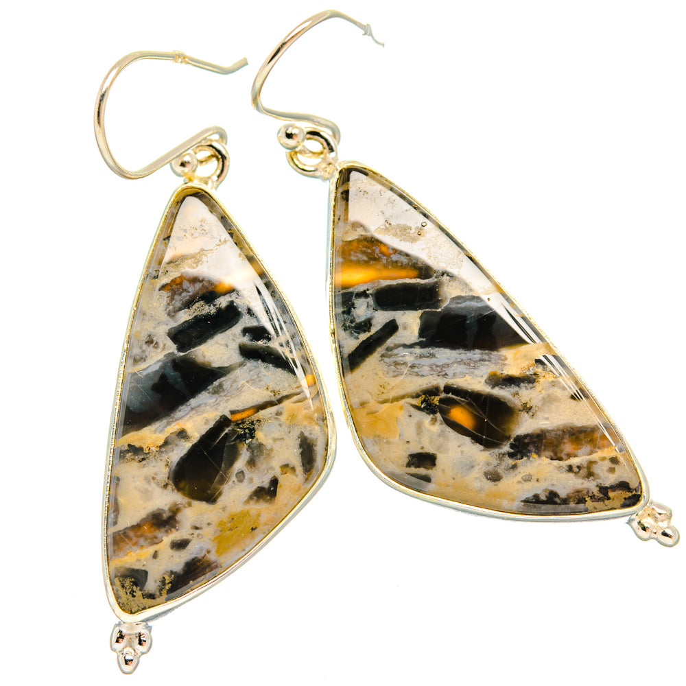 Tiger Dendrite Agate Earrings handcrafted by Ana Silver Co - EARR427917 - Photo 2