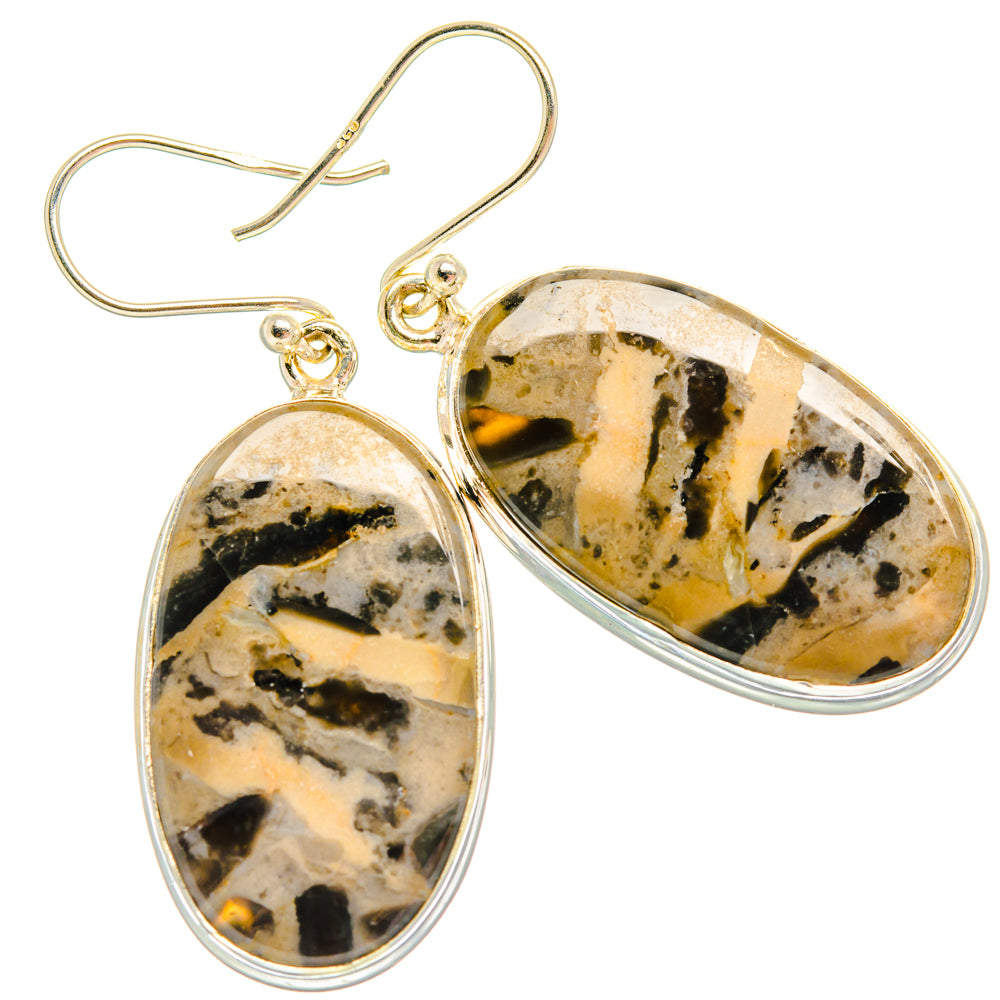 Tiger Dendrite Agate Earrings handcrafted by Ana Silver Co - EARR427924 - Photo 2