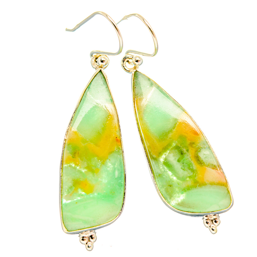 Lemon Jasper Earrings handcrafted by Ana Silver Co - EARR427925 - Photo 2
