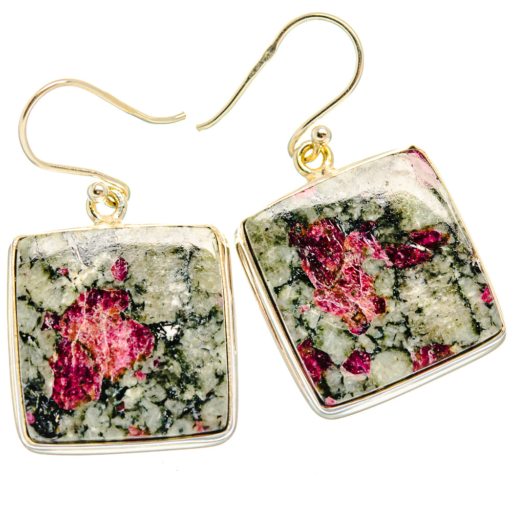 Russian Eudialyte Earrings handcrafted by Ana Silver Co - EARR427927 - Photo 2