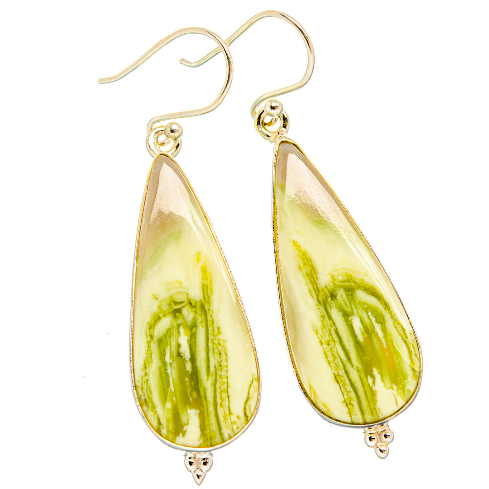 Lemon Jasper Earrings handcrafted by Ana Silver Co - EARR427929 - Photo 2