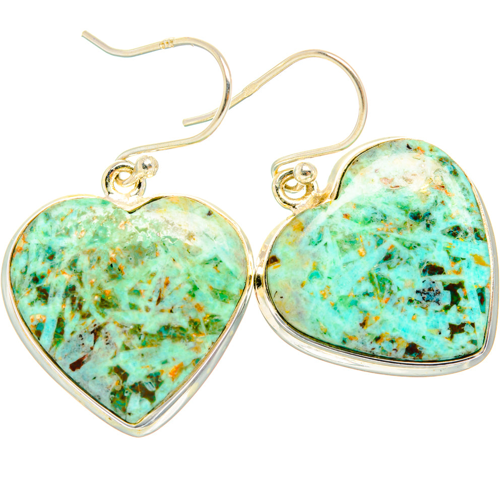 Peruvian Chrysocolla Earrings handcrafted by Ana Silver Co - EARR427942 - Photo 2