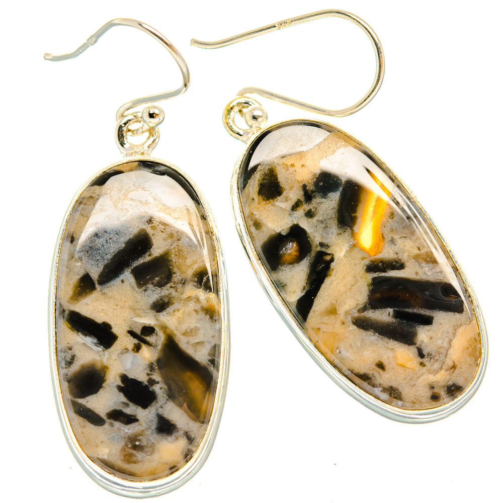 Tiger Dendritic Agate Earrings handcrafted by Ana Silver Co - EARR427976 - Photo 2