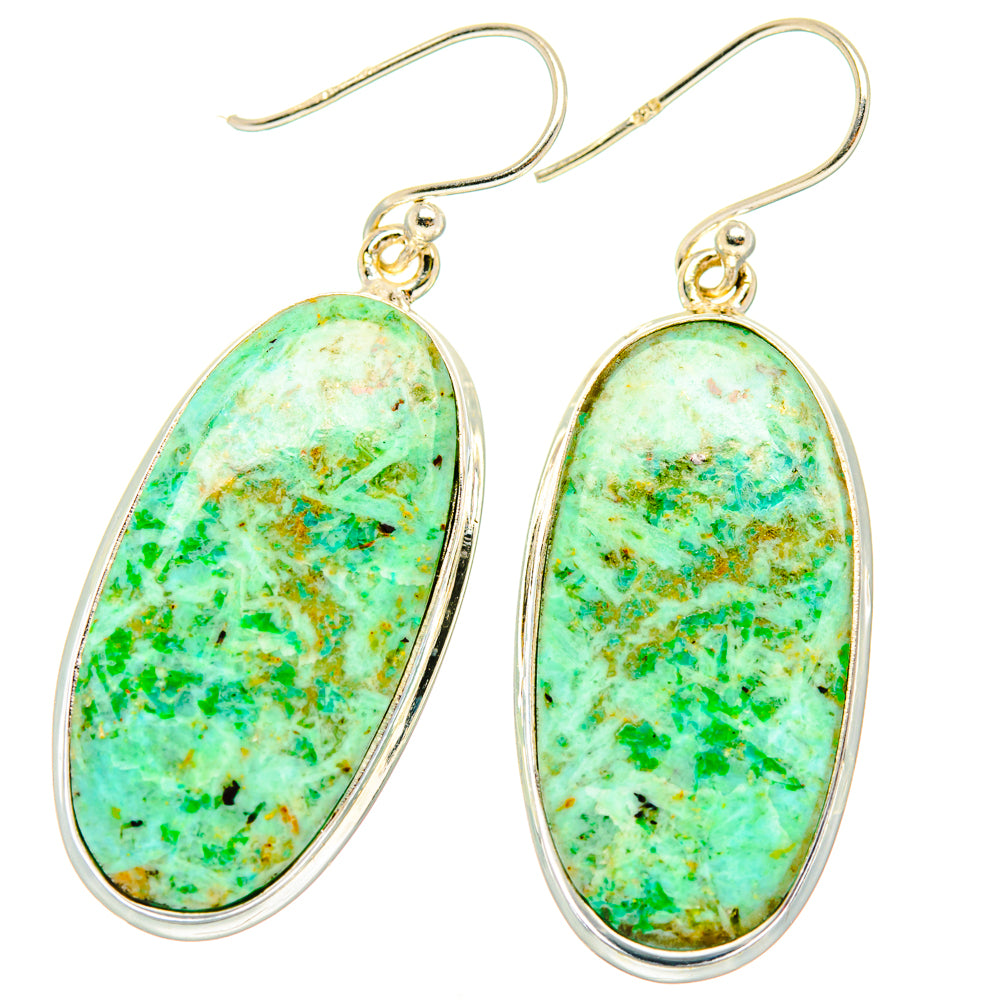 Chrysocolla Earrings handcrafted by Ana Silver Co - EARR427992 - Photo 2