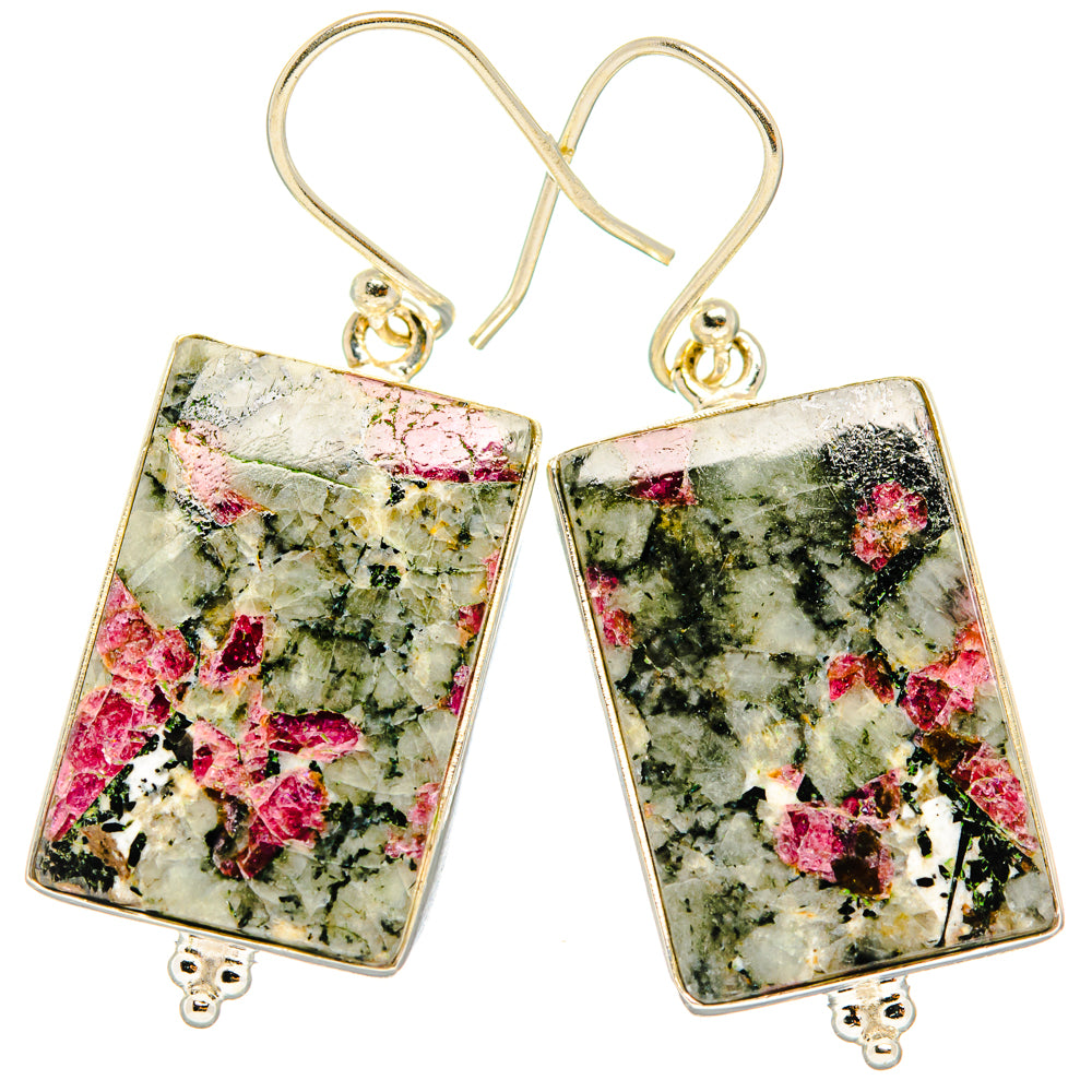 Russian Eudialyte Earrings handcrafted by Ana Silver Co - EARR427995 - Photo 2