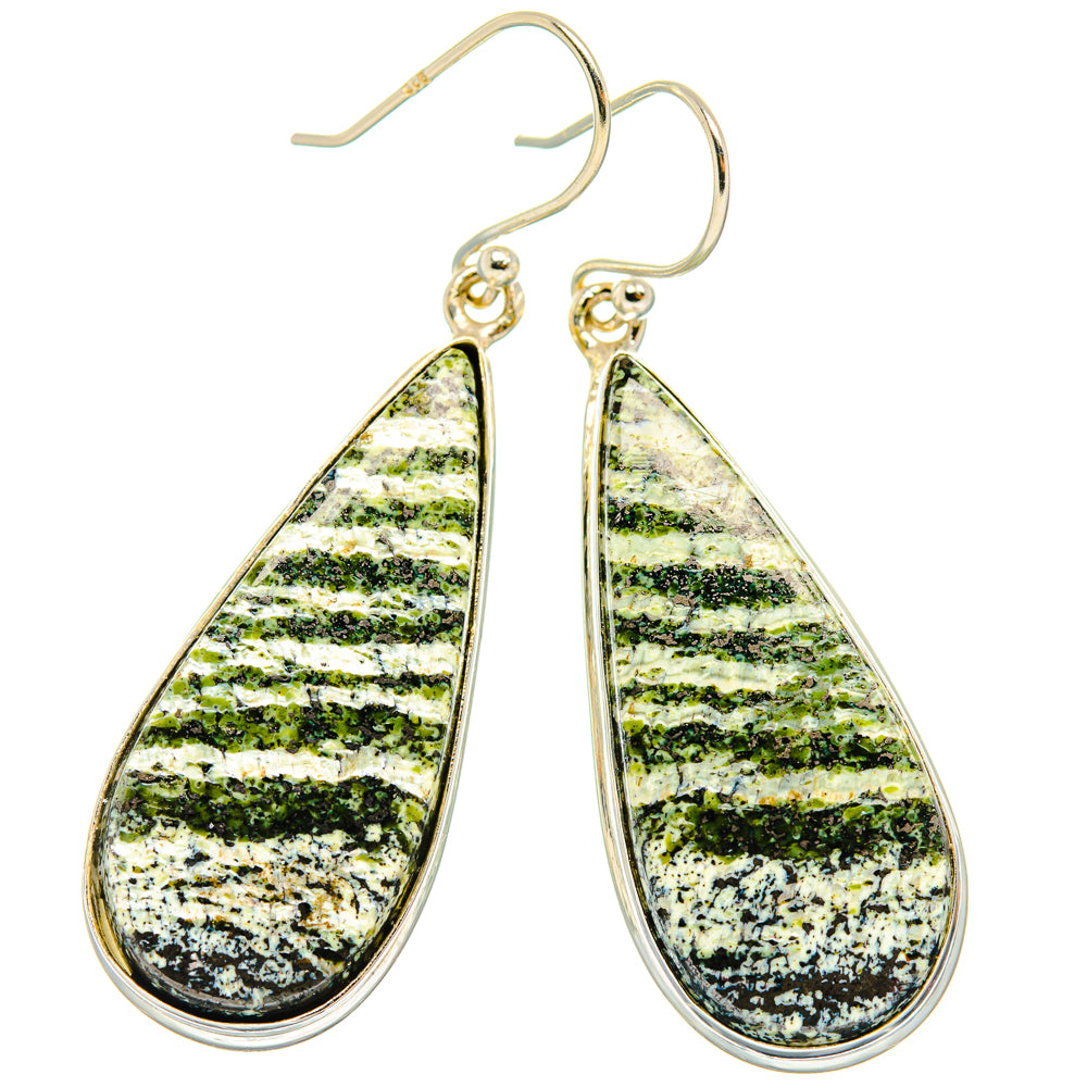Green Swiss opal teardrop earrings, 925 sterling silver teardrop frames