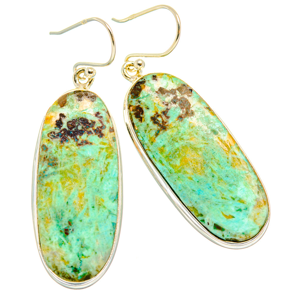 Chrysocolla Earrings handcrafted by Ana Silver Co - EARR428006 - Photo 2