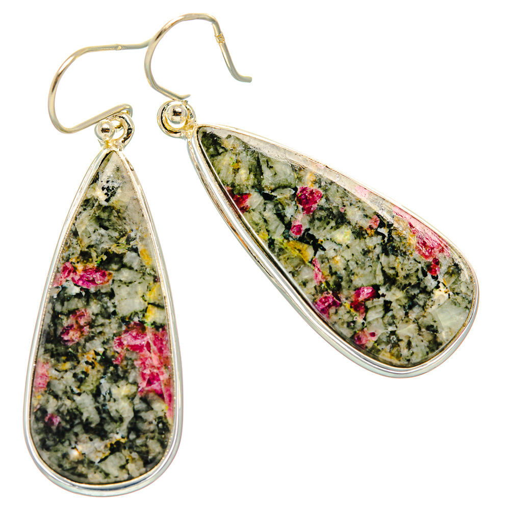 Russian Eudialyte Earrings handcrafted by Ana Silver Co - EARR428010 - Photo 2