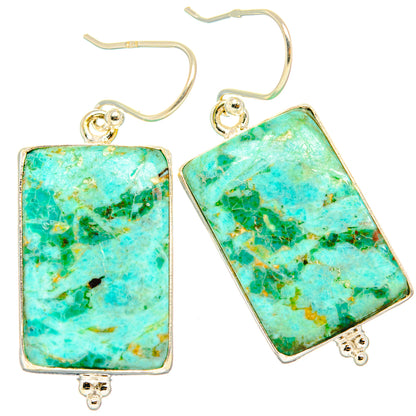 Chrysocolla Earrings handcrafted by Ana Silver Co - EARR428011 - Photo 2