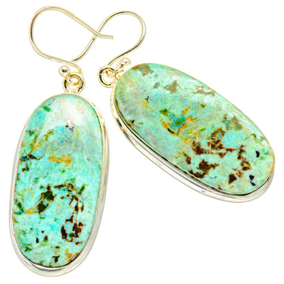 Chrysocolla Earrings handcrafted by Ana Silver Co - EARR428013 - Photo 2