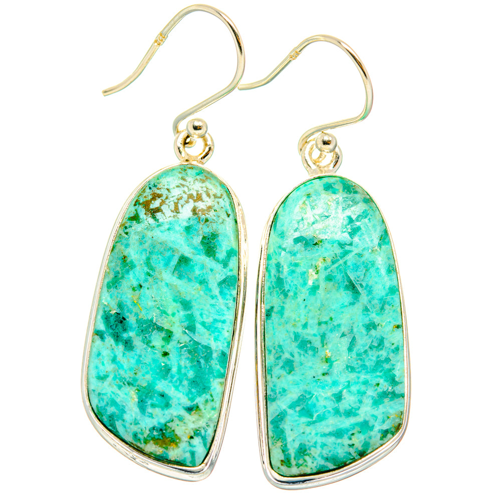 Chrysocolla Earrings handcrafted by Ana Silver Co - EARR428017 - Photo 2