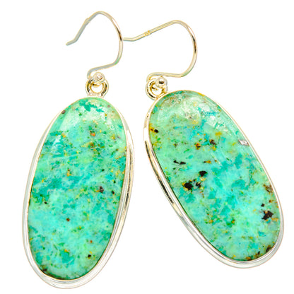 Chrysocolla Earrings handcrafted by Ana Silver Co - EARR428031 - Photo 2