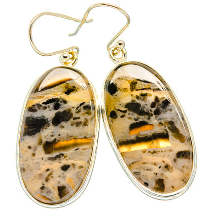 Tiger Dendrite Agate Earrings handcrafted by Ana Silver Co - EARR428035 - Photo 2