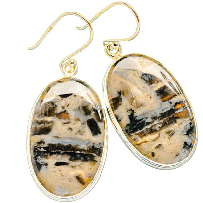 Peanut Wood Jasper Earrings handcrafted by Ana Silver Co - EARR428068 - Photo 2