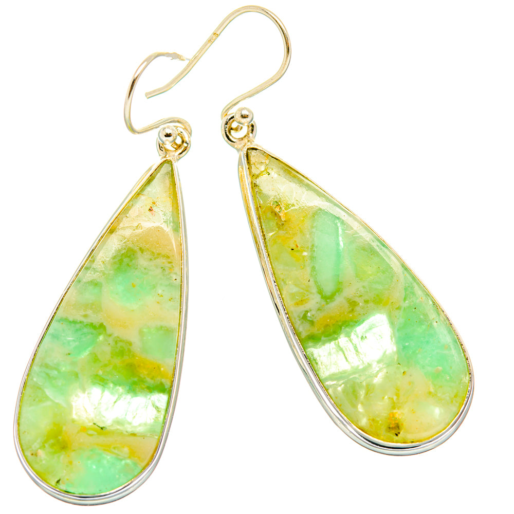 Peruvian Chrysocolla Earrings handcrafted by Ana Silver Co - EARR428089 - Photo 2