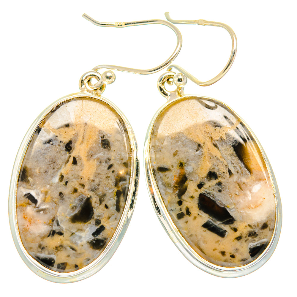 Peanut Wood Jasper Earrings handcrafted by Ana Silver Co - EARR428091 - Photo 2