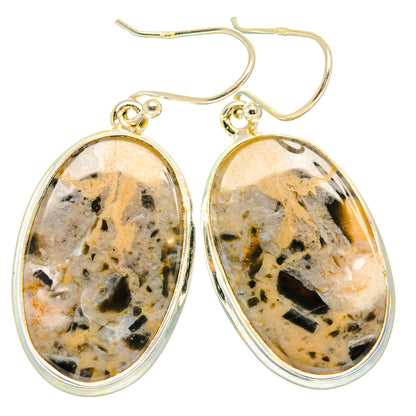 Peanut Wood Jasper Earrings handcrafted by Ana Silver Co - EARR428091 - Photo 2