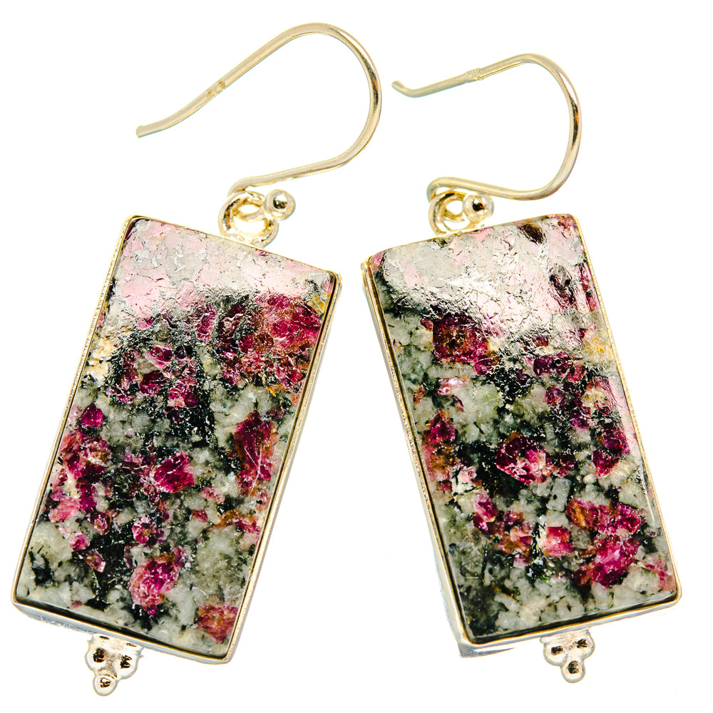 Russian Eudialyte Earrings handcrafted by Ana Silver Co - EARR428094 - Photo 2