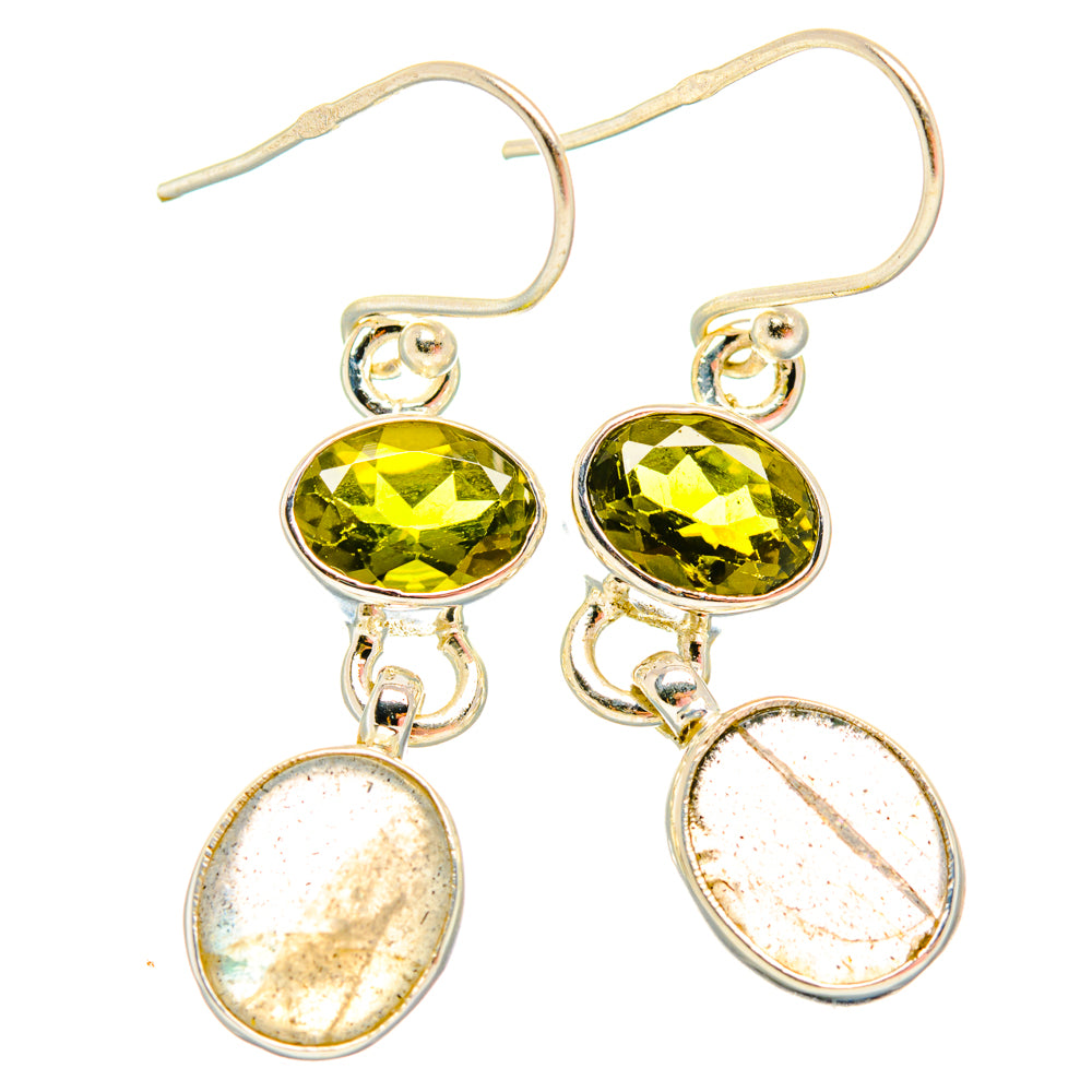 Labradorite, Green Tourmaline Earrings handcrafted by Ana Silver Co - EARR428169 - Photo 2