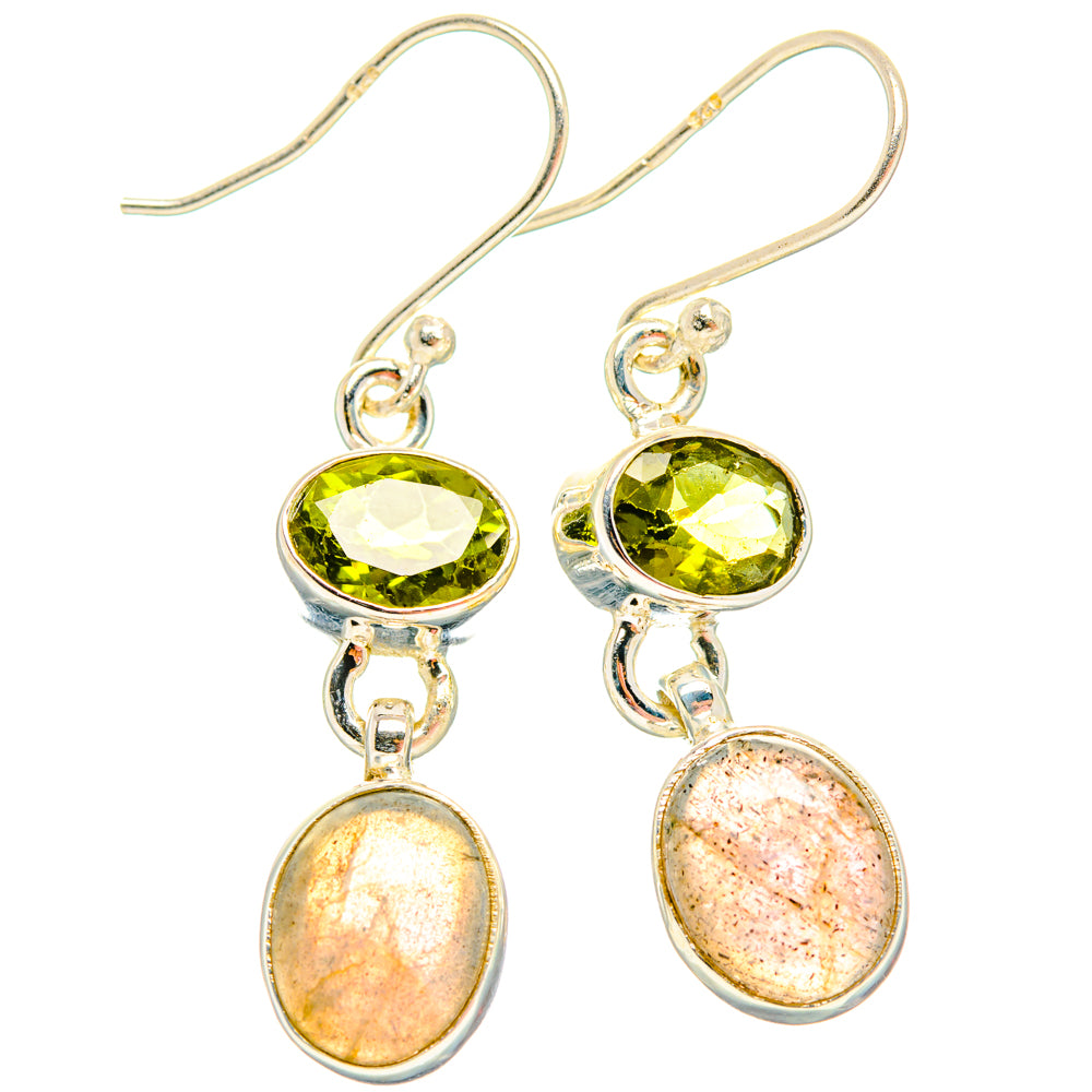 Labradorite, Peridot Earrings handcrafted by Ana Silver Co - EARR428176 - Photo 2