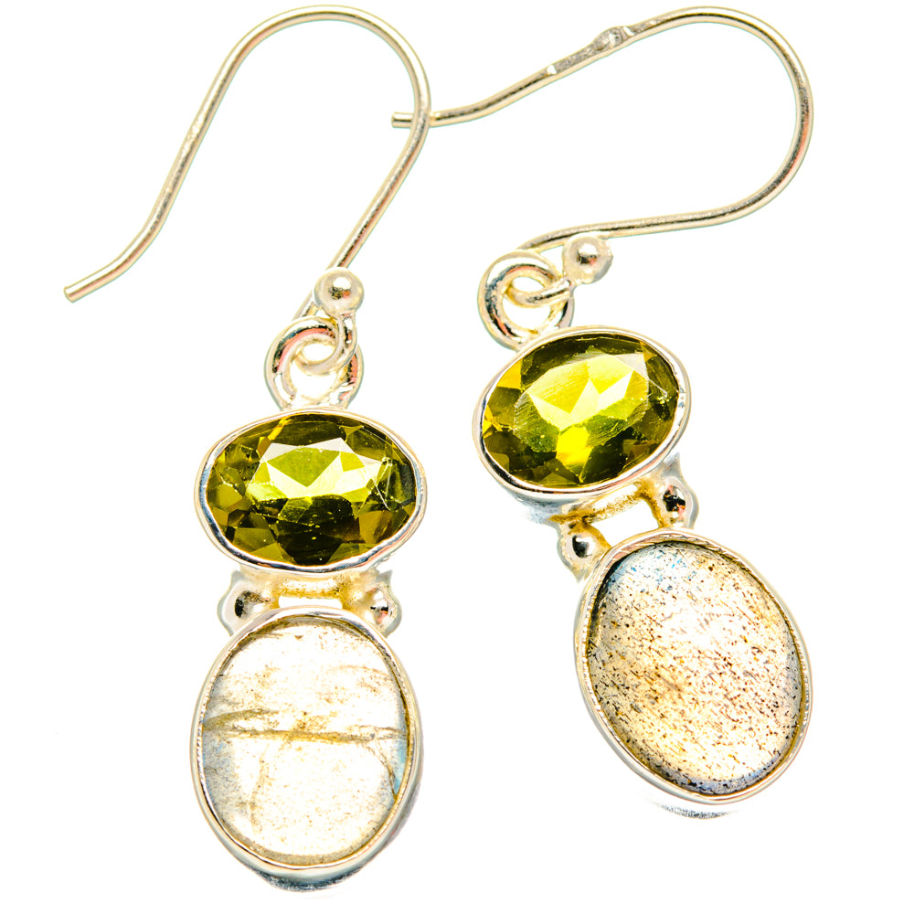 Labradorite, Peridot Earrings handcrafted by Ana Silver Co - EARR428190 - Photo 2