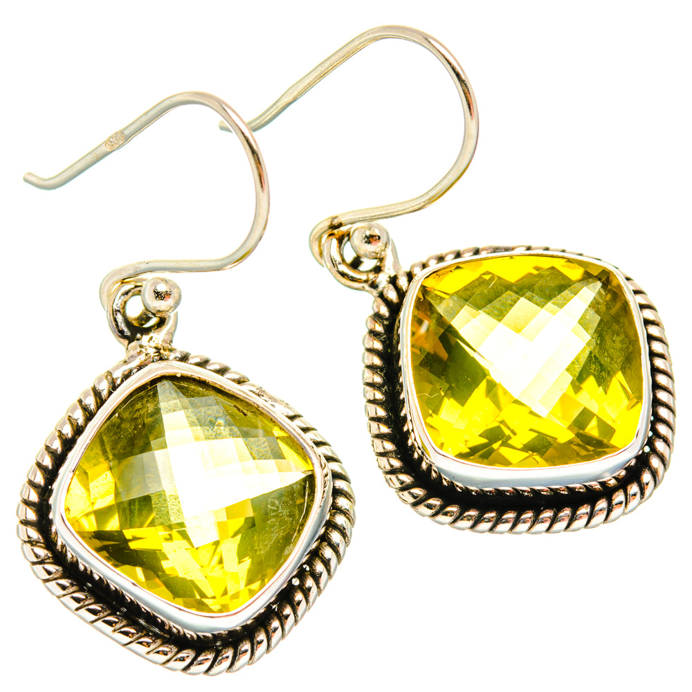 Lemon Quartz Earrings handcrafted by Ana Silver Co - EARR428194 - Photo 2