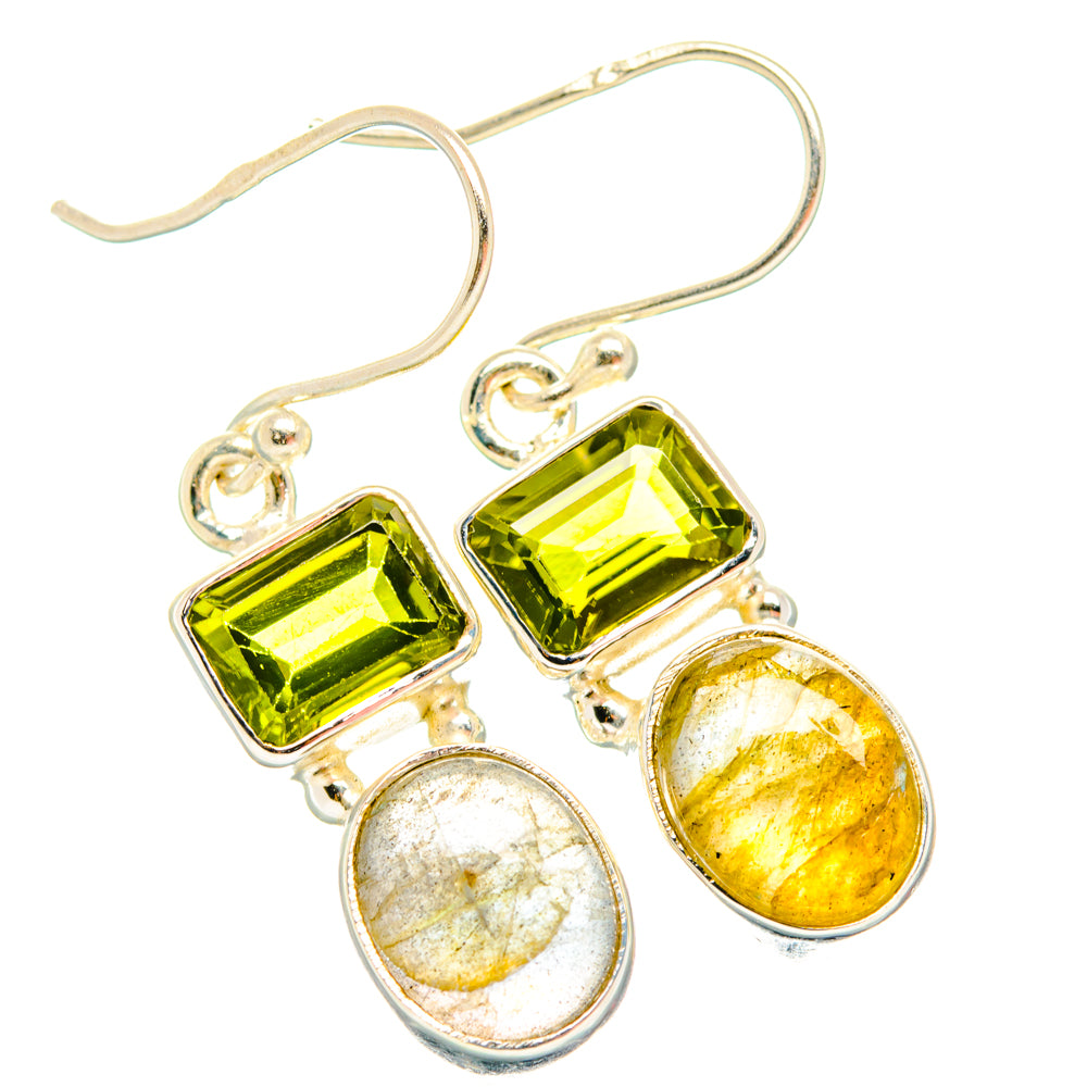 Labradorite, Peridot Earrings handcrafted by Ana Silver Co - EARR428197 - Photo 2