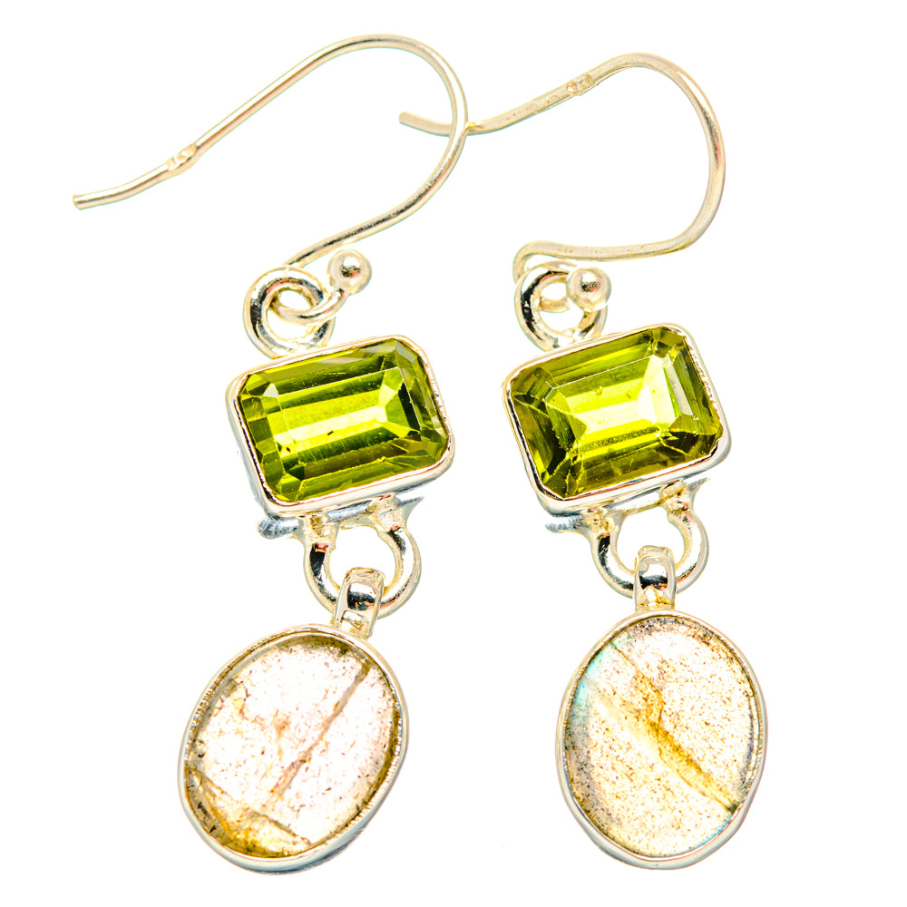 Labradorite, Peridot Earrings handcrafted by Ana Silver Co - EARR428200 - Photo 2