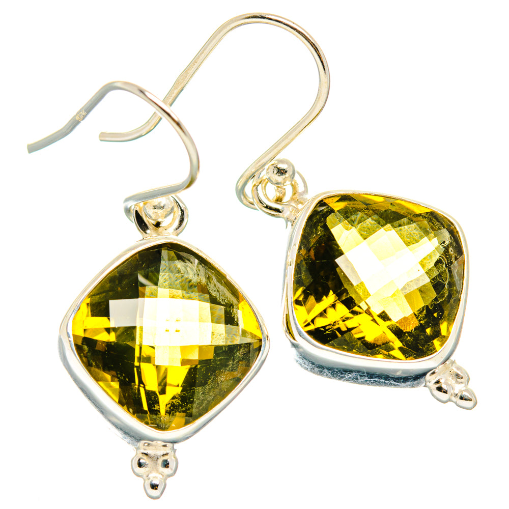 Olive Quartz Earrings handcrafted by Ana Silver Co - EARR428202 - Photo 2