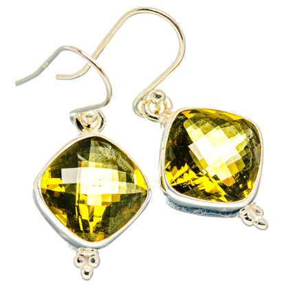 Olive Quartz Earrings handcrafted by Ana Silver Co - EARR428202 - Photo 2