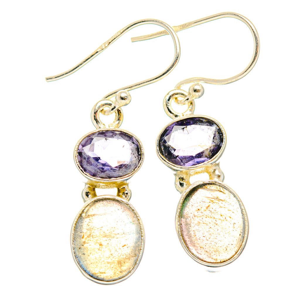 Labradorite, Tanzanite Earrings handcrafted by Ana Silver Co - EARR428218 - Photo 2