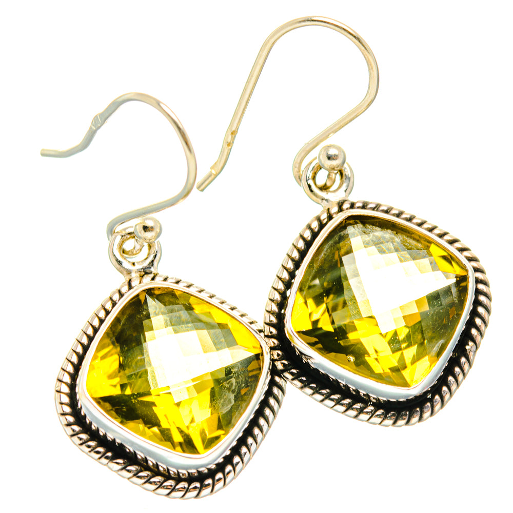 Olive Quartz Earrings handcrafted by Ana Silver Co - EARR428222 - Photo 2