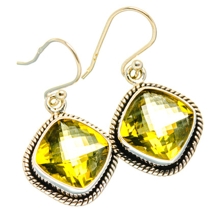 Olive Quartz Earrings handcrafted by Ana Silver Co - EARR428222 - Photo 2