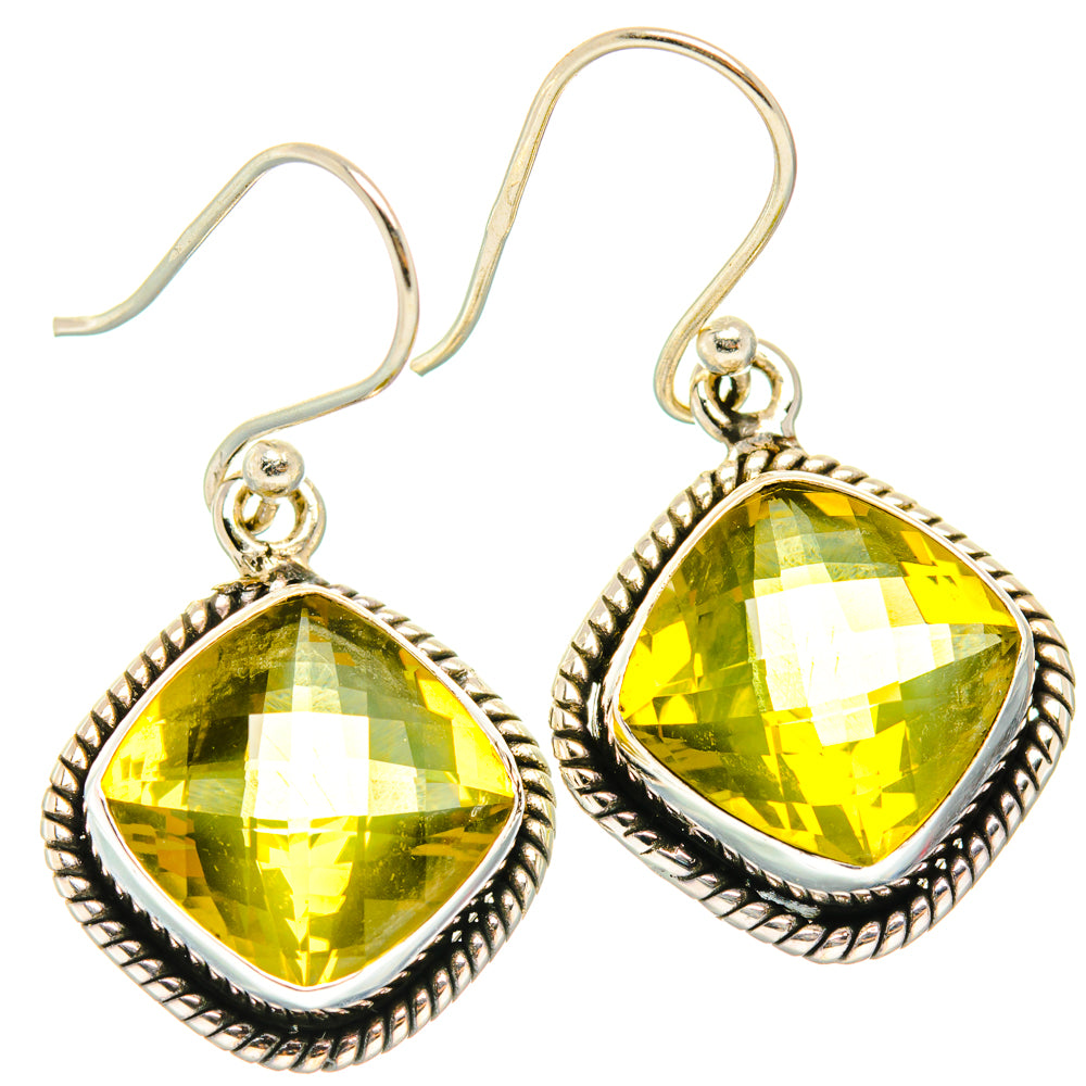 Lemon Quartz Earrings handcrafted by Ana Silver Co - EARR428236 - Photo 2