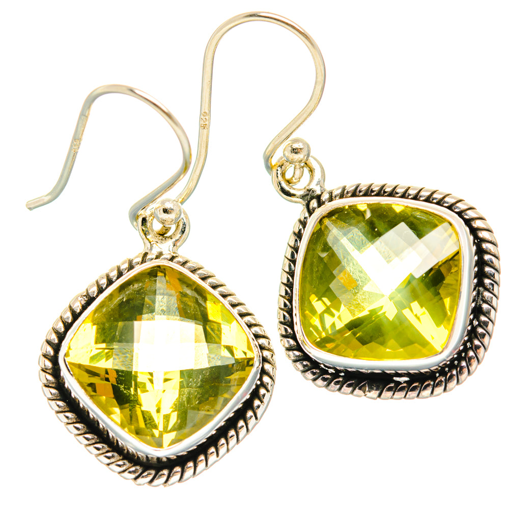 Lemon Quartz Earrings handcrafted by Ana Silver Co - EARR428288 - Photo 2