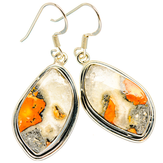 Orange Agate Earrings handcrafted by Ana Silver Co - EARR428331 - Photo 2