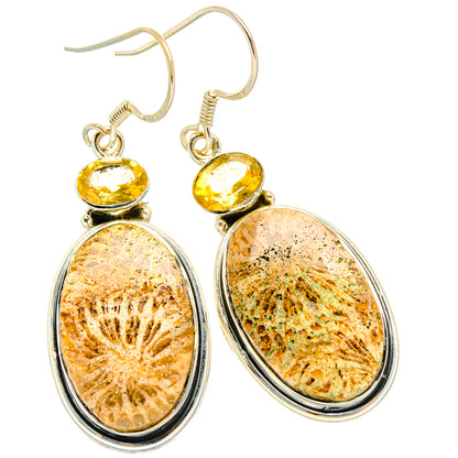 Fossil Coral Earrings handcrafted by Ana Silver Co - EARR428343 - Photo 2