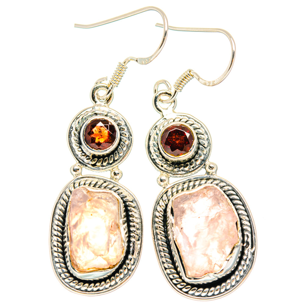 Rose Quartz Earrings handcrafted by Ana Silver Co - EARR428345 - Photo 2
