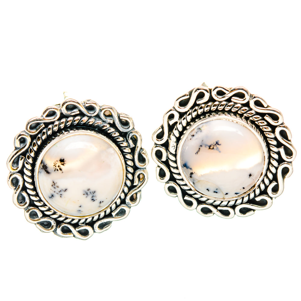 Dendritic Opal Earrings handcrafted by Ana Silver Co - EARR428349 - Photo 2