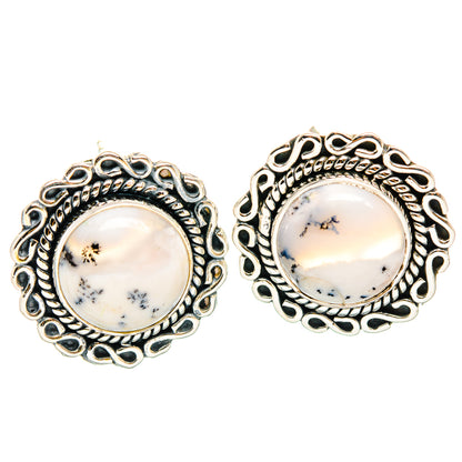 Dendritic Opal Earrings handcrafted by Ana Silver Co - EARR428349 - Photo 2